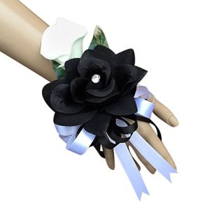 Angel Isabella Wrist Corsage - Calla Lily with Black Rose