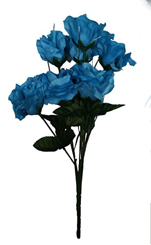 MM TJ Products Artificial Turquoise Roses Bouquet (1)