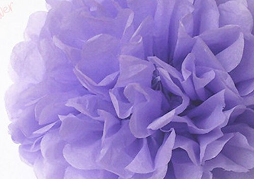 Magik 10pc Tissue Paper Pom Poms Flower Balls Wedding Decoration Party (14'', Lavender)