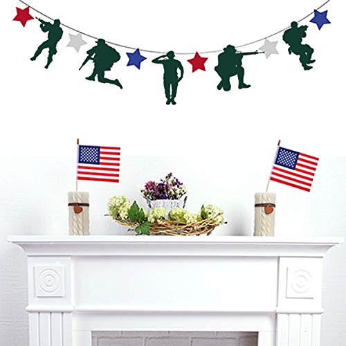 1pc Patriotic decoration banner, army military camouflage party decorations,Veteran Party Supplies