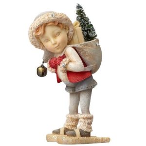 Enesco Department 56 Heart of Christmas Elf On Snowshoes Stone Resin Figurine, 3.35