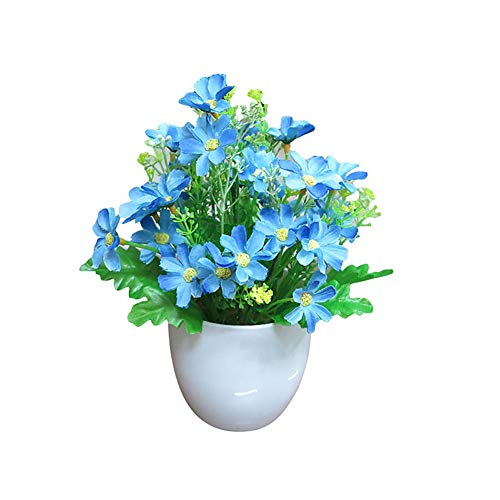 Shangwelluk Mini Artificial Plants Plastic Fake Potted Flower Topiary Pot for Home Décor