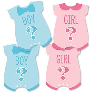 Gender Reveal - Baby Bodysuit Baby Shower Decorations DIY Party Essentials - Set of 20
