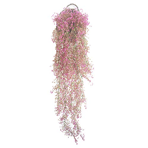 Crt Gucy 44.5 Artificial Fake Hanging Flowers String Plant Vine for Home Garden Wall Decoration, Rose Red