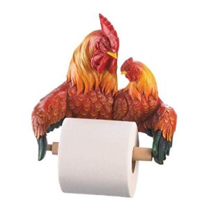 Accent Plus 10018746 Proud Roosters Toilet Paper Holder, Brown