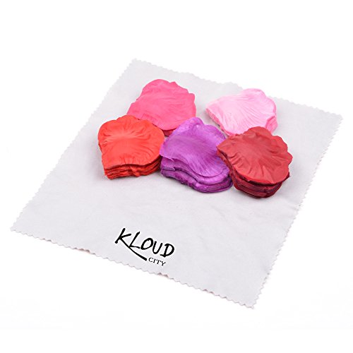 KLOUD City® 5Colors Assorted 1000PCS Fabric Silk Flower Rose Petals / Artificial Petals for Parting Wedding Table Confetti (red pink purple dark red hot pink)