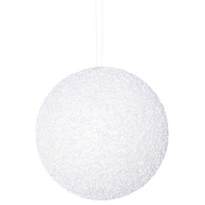 Vickerman 531334-4 White Beaded Ball Christmas Tree Ornament (6 pack) (N185611D)