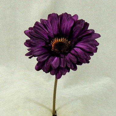 Inspired By Nature Package of 12 Realistic Deep Purple Artificial Polysilk Gerbera Daisy Stems for Decorating and Arranging