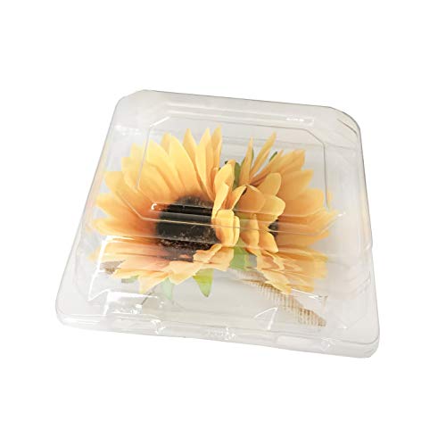DALAMODA 12pcs Corsage Flower Boutonniere Box 5 X 4.25 X 3 PVC Clear Plastic Craft Container(Small)