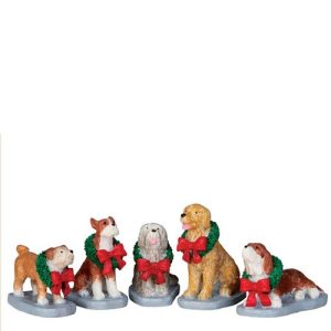 Lemax Village Collection Christmas Pooch, Set of 5 #32138