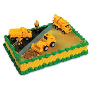 A Birthday Place Construction Scene Cake Topper Kit