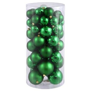 50ct Xmas Green Shatterproof 2-Finish Christmas Ball Ornaments 4 (100mm)