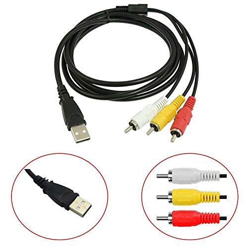 zzJiaCzs USB Adapter Cable - 3 RCA Male to USB Female Aux Audio Video Camcorder Adapter AV Converter Cable
