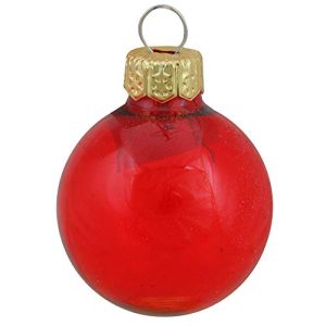 Whitehurst 12ct Clear Red Glass Ball Christmas Ornaments 2.75 (70mm)
