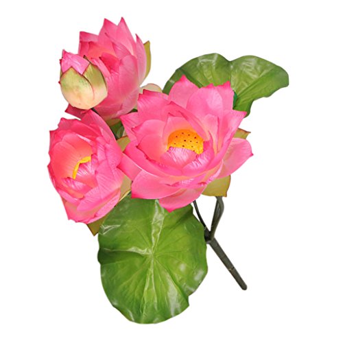 MonkeyJack DIY Wedding Water Lily Silk Flowers Arrangement Artificial Lotus Plant Decor - Pale Pink