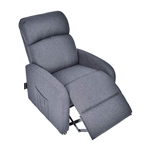 YOURLITEAMZ Contemporary kid's Recliner Armchair with Storage Pocket, Children Sofa Chair with Lockable Wheels for Boys & Girls (Grey)