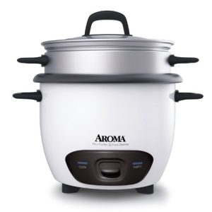 Aroma Housewares 6-Cup (Cooked)  (3-Cup UNCOOKED) Pot Style Rice Cooker and Food Steamer (ARC-743-1NG)