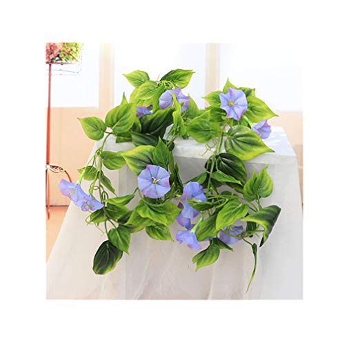 Mynse 90 Artificial Ivy Flower Vine Green Plant Home Indoor and Outdoor Decoration Fake Plant Morning Glory Flower Vine Artificial Purple