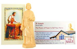 Westman Works St Joseph Statue for Selling Homes with Instruction Card and Novena Prayer Complete Kit