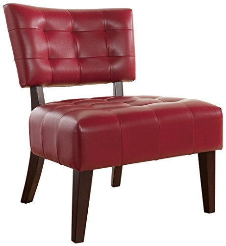 Roundhill Furniture Blended Leather Tufted Accent Chair with Oversized Seating
