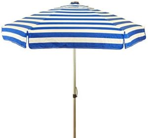6.5 Ft Royal Blue And White Deluxe Italian Patio Umbrella