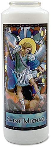6-Day Archangel Saint Michael Stained Glass Gleamlights Candle