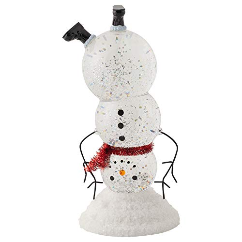 Midwest-CBK 9.75 LED Lighted Upside Down Snowman Shimmering Water Globe Christmas Figure