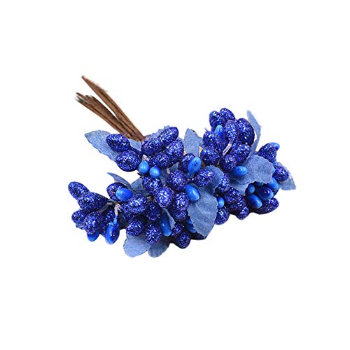 Lx10tqy 1 Bouquet Artificial Flower Beads Berry Party Wedding Festival Beautiful Gift Box Decor Sapphire Blue