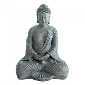 Zings & Thingz 57074149 Peaceful Buddha Statue, Gray