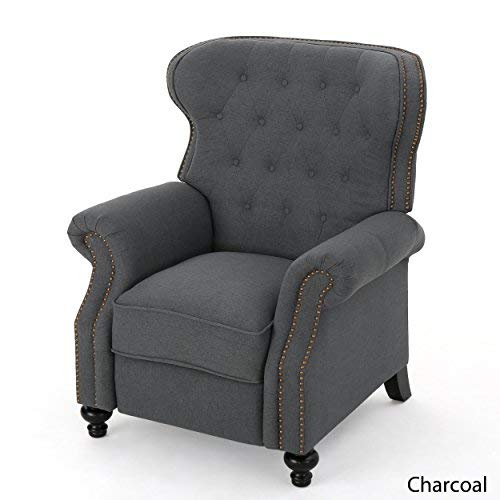 Christopher Knight Home 300660 Waldo Tufted Wingback Recliner Chair, Charcoal