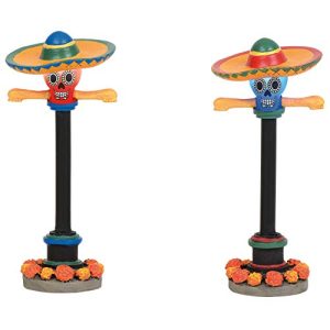 Department 56 Village Collections Accessories Halloween Day of The Dead Street Lights Figurines, 3.875, Multicolor