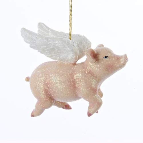 Kurt Adler Flying Pig Christmas Ornament