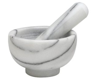 HIC Mortar and Pestle Spice Herb Grinder Pill Crusher Set, Solid Carrara Marble, 4-Inch x 2.5-Inch FBAB0084O4LIG