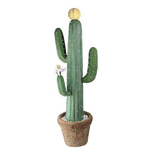 Northlight 32.5 Southwestern Style Green Potted Artificial Cactus with Flowers Decoration