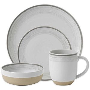 ED Ellen Degeneres Beautifully Crafted By Royal Doulton Brushed Glaze 16-Piece Stoneware Dinnerware Set in White