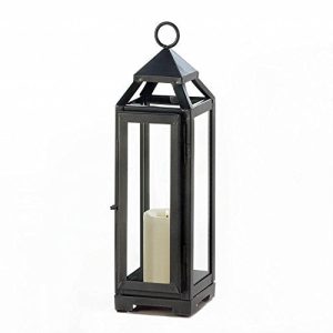 Zings & Thingz 57073910 Tall and Lean Contemporary Lantern, Black