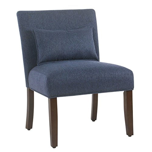 Spatial Order Dinah Modern Armless Accent Chair with Pillow, Blue