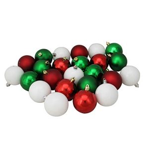 24ct Red and Green Shatterproof 2-Finish Christmas Ball Ornaments 2.5 (60mm)