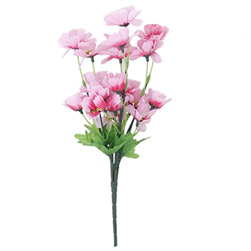 Potelin 1 Bunch of Artificial Oriental Cherry Flower Blossom Bouquet Home/Office/Party Decoration (Pink)