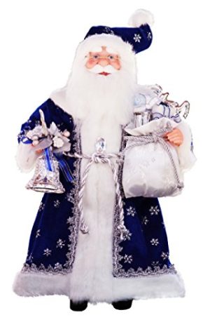 16 Inch Standing Royal Blue Santa Claus Christmas Figurine Figure Decoration 41611