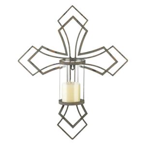 Gallery of Light 10018761 Contemporary Cross Candle Wall Sconce, White