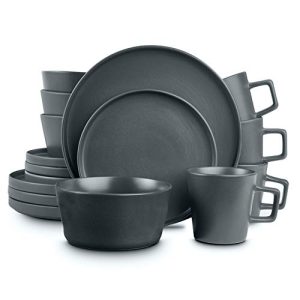 Stone Lain Coupe Dinnerware Set, Service For 4, Gray Matte