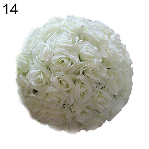 Jiecikou Artificial Flowers Blush Roses 8 Inch Realistic Fake Roses Kissing Ball for DIY Wedding Bouquets Centerpieces Arrangements Party Baby Shower Home Decorations Beige
