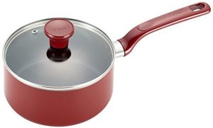 T-fal C51424 Excite Nonstick Thermo-Spot Dishwasher Safe Oven Safe PFOA Free Covered Sauce Pan Cookware, 3-Quart, Red