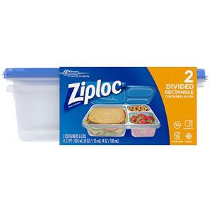 Ziploc Container, Divided Rectangle, 2Count