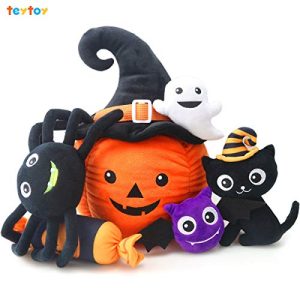 My First Halloween Pumpkin Toys,teytoy Nontoxic Fabric Baby Cloth Activity Crinkle Halloween Playset Halloween Gift, Halloween Party Decoration for Infants Boys and Girls