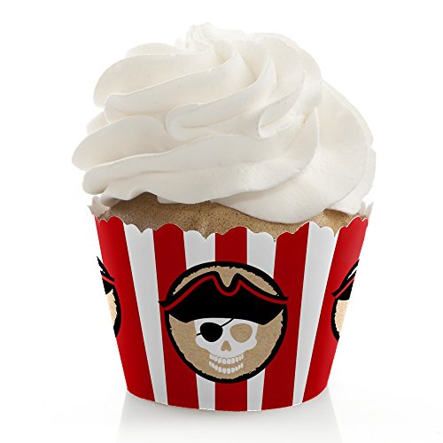 Beware of Pirates - Pirate Birthday Party Decorations - Party Cupcake Wrappers - Set of 12