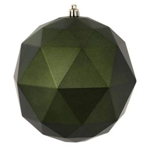 Vickerman 468593-6 Moss Green Matte Geometric Ball Christmas Tree Ornament (4 pack) (M177464DM)