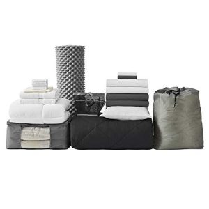 College Dorm Bedding Pack - Twin XL - Black Color Set
