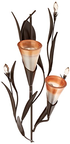 Zingz & Thingz 10015810 Dawn Lily Double Candle Wall Sconce, Multicolor